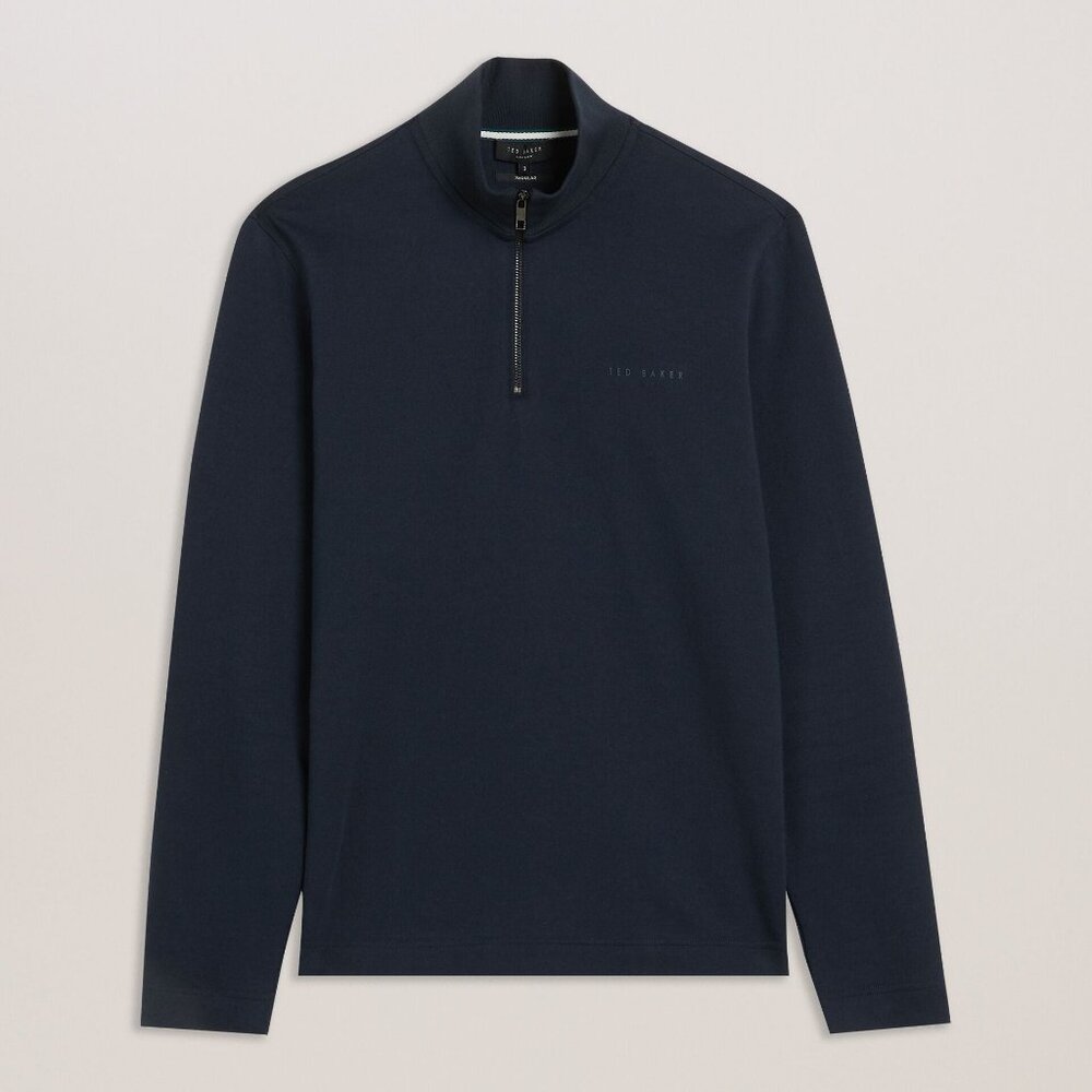 Ted Baker Actos Men's Navy 1/4 Zip Pullover Polo Shirt - Large (4) - NWT